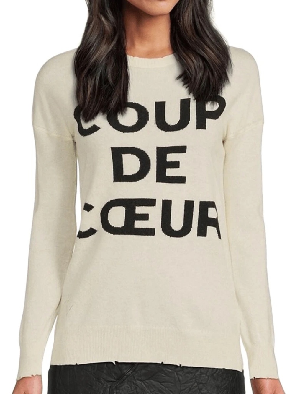 NWT | Zadig & Voltaire | Gaby Coup De Coeur Wool Cashmere Sweater | Creme M $498